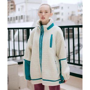 NWT X Girl Japan Outdoor Boa Fleece retro 90s oversized sherpa jacket